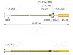 Test needle; Spring compression: 5mm; 5.5mm; 5A; steel; Ø: 2.2mm