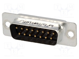 D-Sub; PIN: 15; plug; male; soldering; for cable; gold flash; 250V