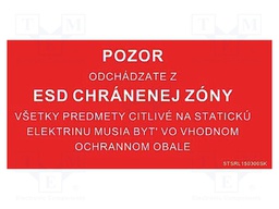 Information board; ESD,SK; 150x300mm; red