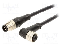 Cable: for sensors/automation; PIN: 4; M12-M12; 5m; plug; plug; 250V
