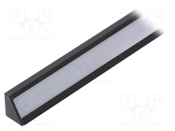Profiles for LED modules; white; angular; black; L: 1m; aluminium