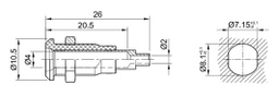 Socket; 4mm banana; 25A; 30VAC; 60VDC; white; nickel plated