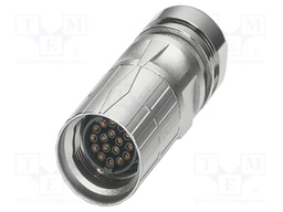 Connector: M17; plug; ST; PIN: 17; 48V; 3.6A; shielded; IP67; crimped
