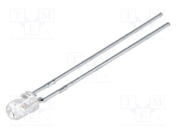 LED; 3mm; red; 35.2÷55mcd; 45°; Front: convex