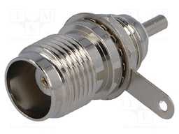 Socket; TNC; female; soldering; for panel mounting