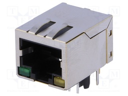 Socket; RJ45; PIN: 8; shielded,with LED; Layout: 8p8c; THT