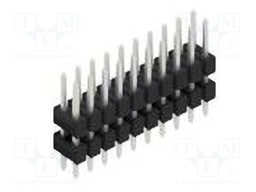 Connector: pin strips; pin header; male; PIN: 20; 2.54mm; THT; 2x10