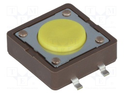 Microswitch TACT; SPST-NO; Pos: 2; 0.05A/12VDC; SMT; none; 5.2N