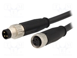 Cable: for sensors/automation; M8-M8; male; female; PIN: 3; plug