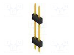 Connector: pin strips; pin header; male; PIN: 2; 2.54mm; THT; 2x1