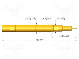 Test needle; plug-in