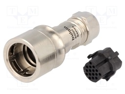 Connector: circular; plug; female; PIN: 16; w/o contacts; for cable