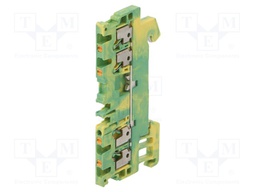 Splice terminal: rail; 1.5mm2; ways: 1; terminals: 4; yellow-green