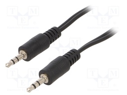 Cable; Jack 3.5mm 3pin plug,both sides; 1.2m; black