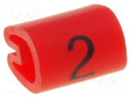 Markers for cables and wires; Label symbol: 2; 3.8÷6.3mm; PVC
