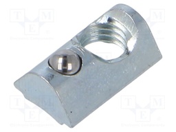 Nut; for profiles; Width of the groove: 7.6mm; steel; zinc; T-slot