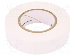 Tape: electrical insulating; W: 19mm; L: 20m; D: 0.15mm; white; 220%