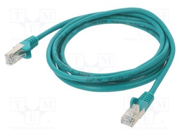 Patch cord; SF/UTP; 5e; stranded; CCA; PVC; green; 3m; 26AWG