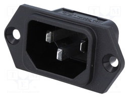 Connector: AC supply; socket; male; 10A; 250VAC; IEC 60320; C14 (E)