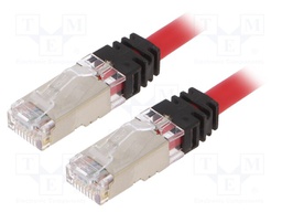 Patch cord; S/FTP,TX6A™ 10Gig; 6a; stranded; Cu; LSZH; red; 26AWG
