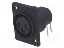 Socket; XLR; female; PIN: 3; angled 90°; for panel mounting,screw