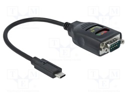 USB to RS232 converter; D-Sub 9pin plug,USB C plug; 0.15m
