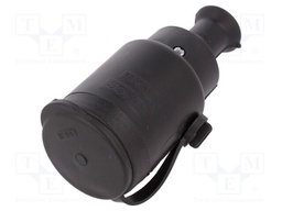 Connector: AC supply; socket; Layout: 2P; Type: round; black; 250VAC