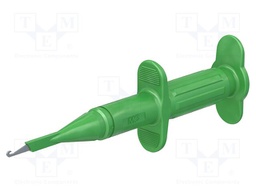 Clip-on probe; hook type; 3A; green; 1kV; 4mm; Overall len: 122mm