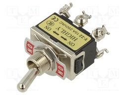 Switch: toggle; Pos: 2; DPDT; ON-ON; 15A/250VAC; Leads: screw; 0÷55°C