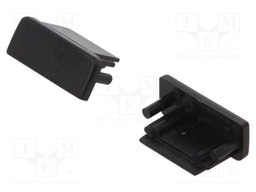 Cap for LED profiles; black; ABS; Application: SURFACE10