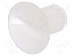 Screw; M3x5; 0.5; Head: countersunk; slotted; 1mm; polyamide