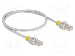 Patch cord; S/FTP; Cat: 6a; RJ45 plug,both sides; 0.5m; LSZH; grey