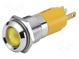 Indicator: LED; prominent; red; 230VAC; Ø14mm; ØLED: 10mm; 18mcd; 17