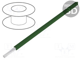 Wire; UL1015; stranded; Cu; 0.52mm2; 20AWG; dark green; PVC; 600V