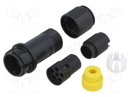 Connector: circular; plug; female; PIN: 6; w/o contacts; for cable