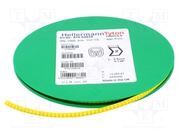 Markers for cables and wires; Label symbol: 2; 2÷5mm; PVC; yellow