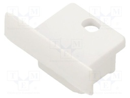 Cap for LED profiles; white; ABS; with hole; Pcs: 20; SMART-IN10