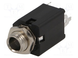 Socket; Jack 6,35mm; female; mono; straight; for panel mounting