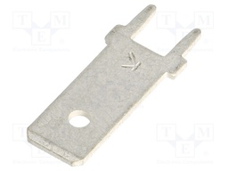 Terminal: flat; 6.4mm; 0.8mm; male; THT; brass; tinned; straight