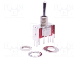 Switch: toggle; Pos: 3; SP3T; ON-OFF-(ON); 2A/250VAC; 5A/28VDC; THT