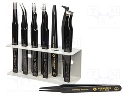 Kit: tweezers; Pcs: 11; for precision works; ESD