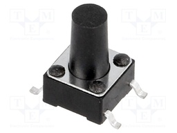 Microswitch TACT; SPST-NO; Pos: 2; 0.05A/12VDC; SMT; none; 1.6N