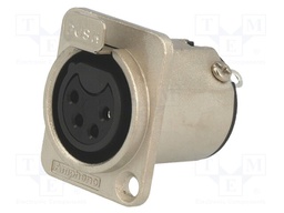 Socket; XLR; female; PIN: 4; straight; with push button; soldering