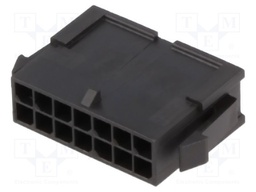 Plug; wire-wire; male; Micro-Fit 3.0; 3mm; PIN: 14; w/o contacts