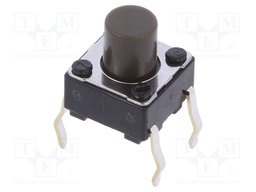 Microswitch TACT; SPST; Pos: 2; 0.05A/12VDC; THT; 1.6N; 6x6x3.5mm