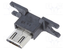 Plug; USB B micro; ZX; flange (2 holes),on PCBs; SMT,THT; PIN: 5