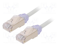 Patch cord; F/UTP,TX6A-28™; 6a; solid; Cu; LSZH; grey; Len: 1m; 28AWG