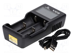 Charger: microprocessor-based; Li-Ion; 0.5A; Cells quantity: 2