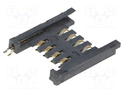 Connector: for cards; SIM; without ejector; SMT; gold flash; PIN: 8