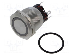 Switch: vandal resistant; Pos: 2; SPDT; 5A/250VAC; IP65; ON-ON; blue